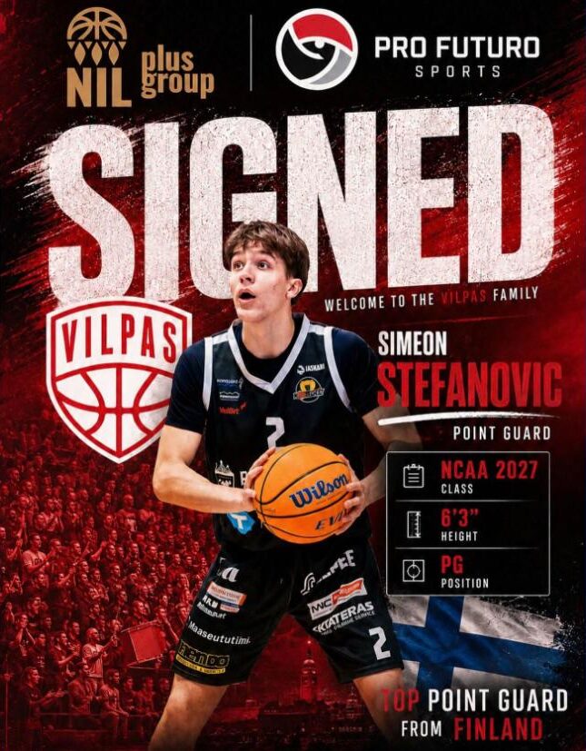Simeon Stefanović, point guard, Salon Vilpas signing graphic